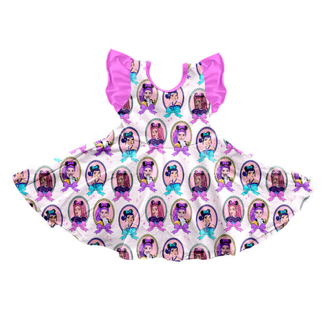 Preorder 12.28 MOQ 5 pcs Cartoon Star Pink Girl's Dress