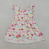 GSD3313 Smocked Easter Cross Flower Lace Pink Girls Dress