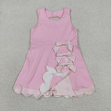 Preorder Restocking GSD3315 Princess Bows Ruffles Pink Yoga Girl's Dress Onesie