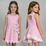 Preorder Restocking GSD3315 Princess Bows Ruffles Pink Yoga Girl's Dress Onesie