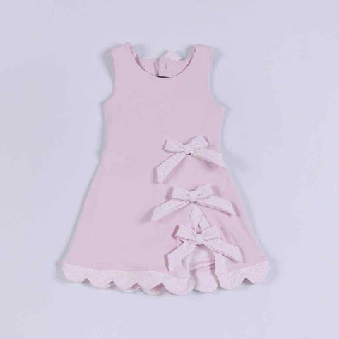 Preorder 01.01 MOQ 5 pcs GSD3315 Princess Bows Ruffles Pink Yoga Girl's Dress Onesie