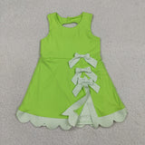 GSD3316 Princess Bows Ruffles Green Yoga Girl's Dress Onesie