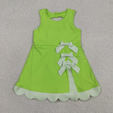 GSD3316 Princess Bows Ruffles Green Yoga Girl's Dress Onesie