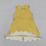 GSD3318 Princess Bows Ruffles Yellow Yoga Girl's Dress Onesie