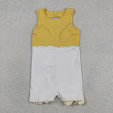 GSD3318 Princess Bows Ruffles Yellow Yoga Girl's Dress Onesie