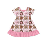 Preorder Samples GSD3384 Western Cowgirl Bows Pink Girls Dress