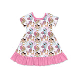 Preorder Samples GSD3394 Cartoon Hot Pink Girls Dress