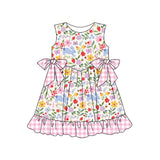 Preorder Samples GSD3405 Easter Rabbit Flower Pink Girls Dress