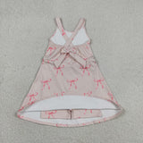 GSD3421 Coquette Bows Pink Yoga Girl's Dress Onesie