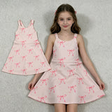 GSD3421 Coquette Bows Pink Yoga Girl's Dress Onesie