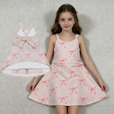GSD3421 Coquette Bows Pink Yoga Girl's Dress Onesie