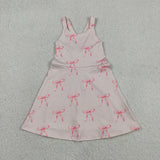 GSD3421 Coquette Bows Pink Yoga Girl's Dress Onesie
