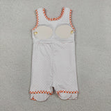 GSD3428 Orange Plaid Scallop Edge Yoga Girl's Dress Onesie
