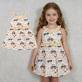 GSD3476 Farm Cow Chick Animals Plaid Girl's Dress