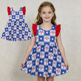 GSD3514 4th of July USA Flag Bows Girl's Dress