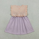 GSD3559 Purple Pink Stripe Bibs Buttons Girl's Dress