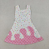 GSD3594 Ice Cream Drip Pink Yoga Girl's Dress Onesie