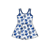 Preorder MOQ 5 pcs each style University Football Team Yoga Cheer Girl's Dress Onesie
