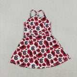 GSD3633 University Team Leopard Yoga Girl's Dress Onesie