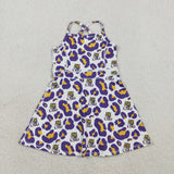 GSD3639 University Team Leopard Yoga Girl's Dress Onesie