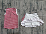 Preorder Samples GSD3662 Stripe Bows Ruffles Yoga Girls Skorts Set