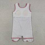 GSD3669 Red Plaid Scallop Edge Yoga Girl's Dress Onesie