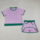 GSD3675 Solid Color Pink Tennis Adult Women's Skorts Set