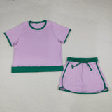 GSD3675 Solid Color Pink Tennis Adult Women's Skorts Set
