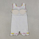 GSD3683 Lemon Bows Pink Scallop Edge Yoga Girl's Dress Onesie