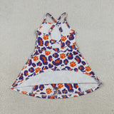 GSD3687 University Team Leopard Yoga Girl's Dress Onesie
