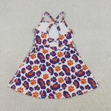 GSD3687 University Team Leopard Yoga Girl's Dress Onesie