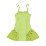 Preorder MOQ 5 pcs Each Solid Color Tulle Yoga Girl's Slip Dress