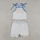 GSD3727 Coquette Bows Scallop Edge Yoga Girls Skorts Outfits