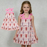 GSD3730 Crawfish Red Pink Girl's Dress