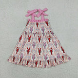 GSD3730 Crawfish Red Pink Girl's Dress