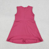 GSD3740 Solid Color Pink Ruffles Yoga Girl's Dress Onesie