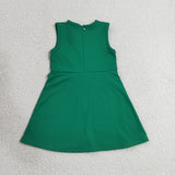 GSD3742 Solid Color Green Ruffles Yoga Girl's Dress Onesie