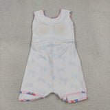 GSD3748 4th of July Bows Flower Pink Yoga Girl's Dress Onesie