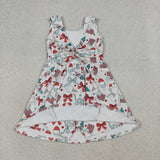GSD3750 4th of July Bows Love Yoga Girl's Dress Onesie
