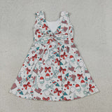 GSD3750 4th of July Bows Love Yoga Girl's Dress Onesie