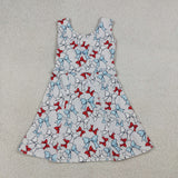 GSD3752 4th of July USA Bows Yoga Girl's Dress Onesie