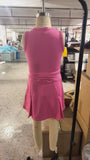 Preorder Samples GSD3758 Solid Color Bows Pink Yoga Girls Skorts Set