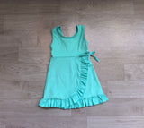 Preorder Samples GSD3768 Solid Color Blue Color Ruffles Yoga Girl's Dress Onesie
