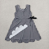 GSD3777 Black Plaid Ruffles Yoga Girl's Dress Onesie