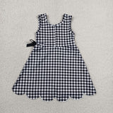 GSD3777 Black Plaid Ruffles Yoga Girl's Dress Onesie