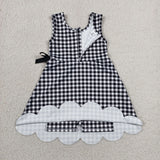 GSD3777 Black Plaid Ruffles Yoga Girl's Dress Onesie