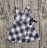 Preorder Samples GSD3777 Black Plaid Ruffles Yoga Girl's Dress Onesie