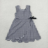 GSD3777 Black Plaid Ruffles Yoga Girl's Dress Onesie