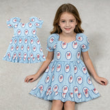 GSD3792 4th of July Flag Bows Girl's Dress