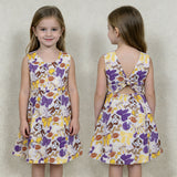 GSD3801 Team Football Bows Yoga Girl's Dress Onesie